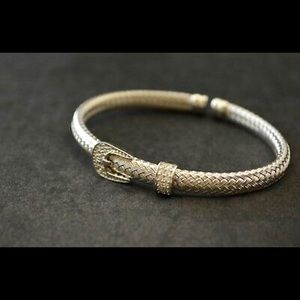 Charles Garnier sterling silver cuff w/ CZ buckle